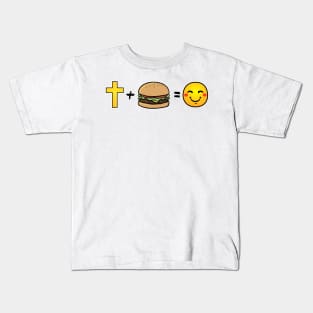 Christ plus Hamburgers equals happiness Kids T-Shirt